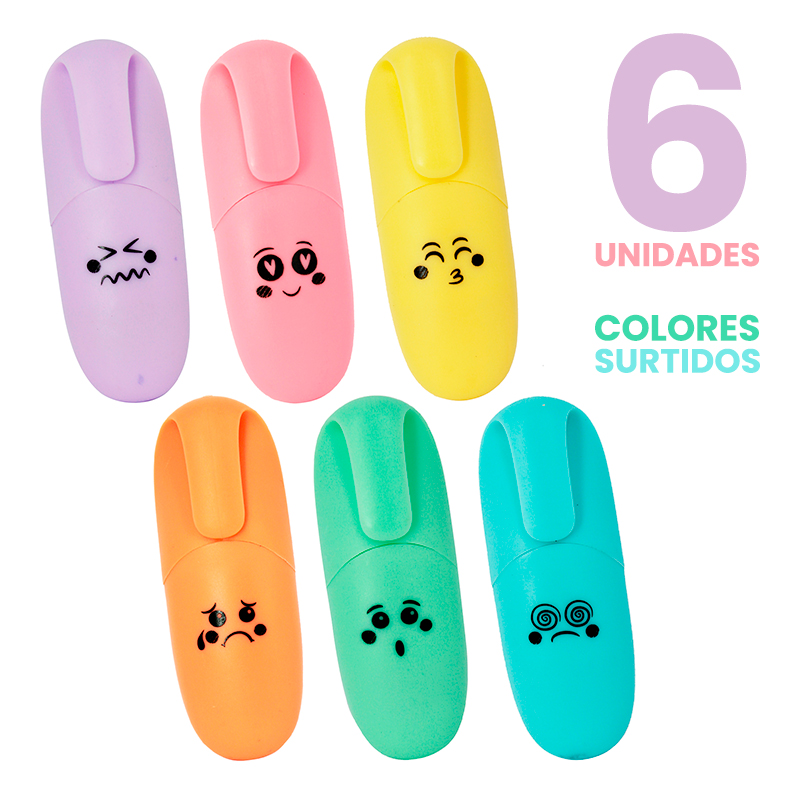 Mini marcadores de caritas pastel - Imagen 2