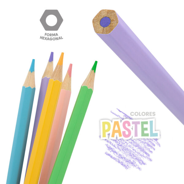 Lápices de colores pastel - Imagen 2
