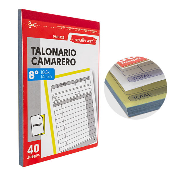 Talonario para camarero