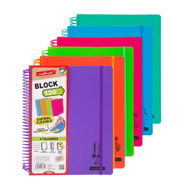 cuaderno bloc 120 hojas