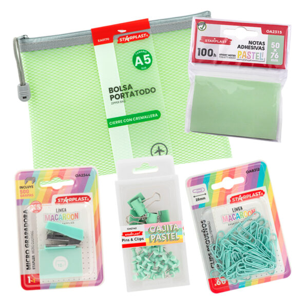 pack de accesorios de oficina colores pastel