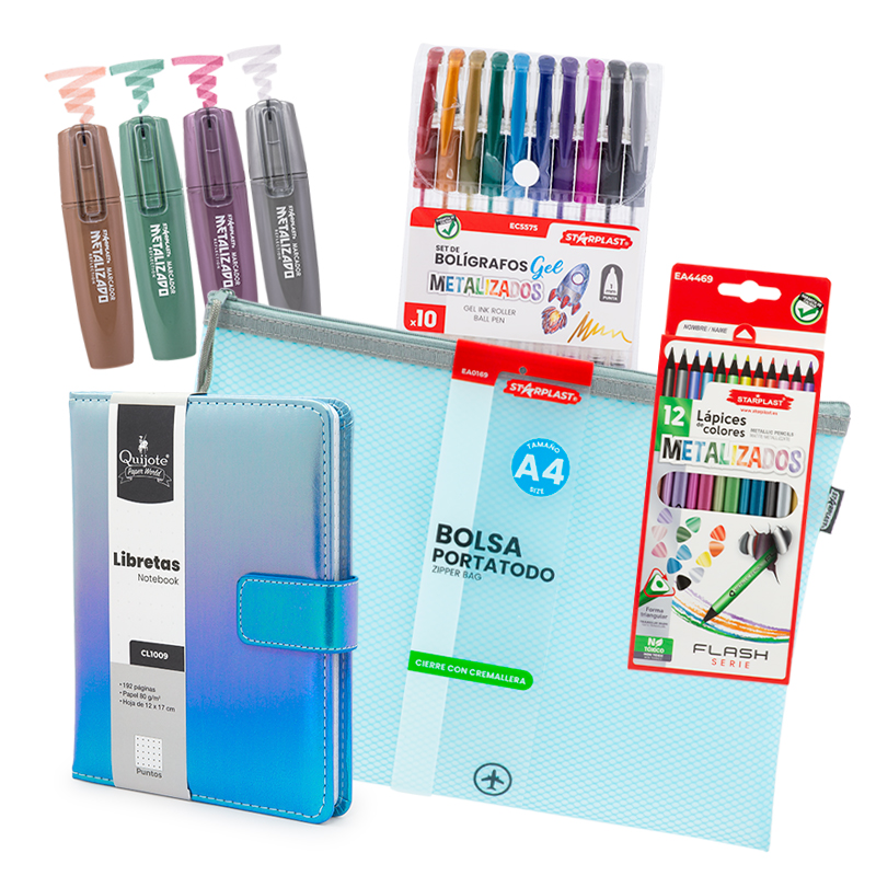 papelería de color metalizada