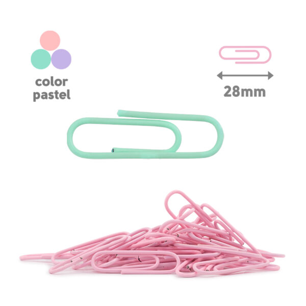 Clips 28 mm colores pastel