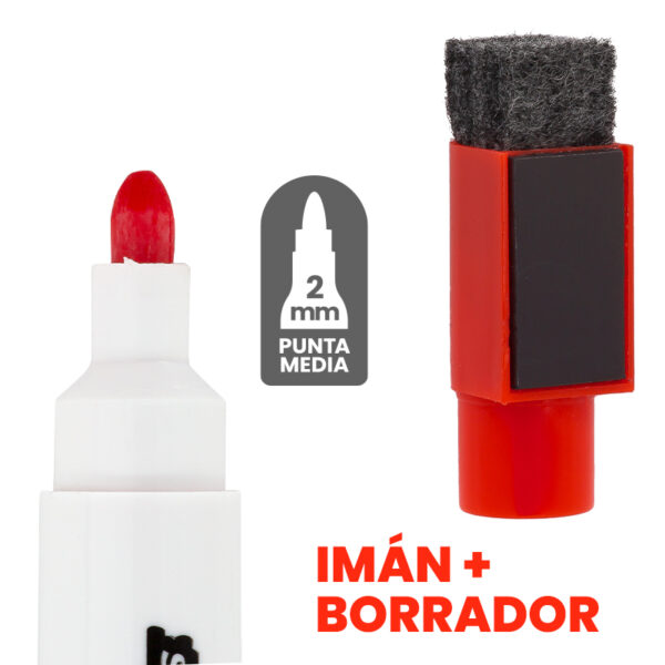 rotulador pizarra blanca rojo