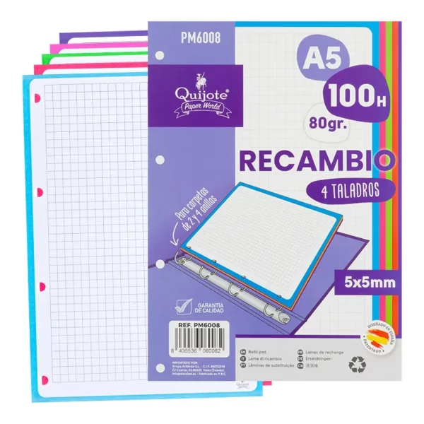 hojas de recambio