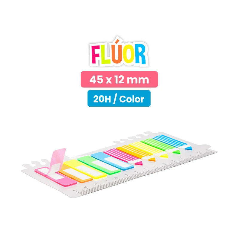 marcapáginas en color flúor