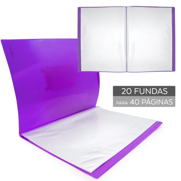 carpeta a3 20 fundas colores morado