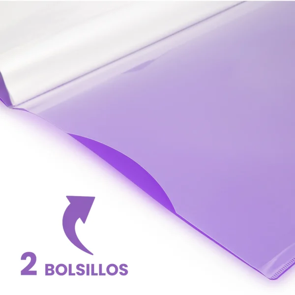 carpeta a3 20 fundas color morado bolsillo interior