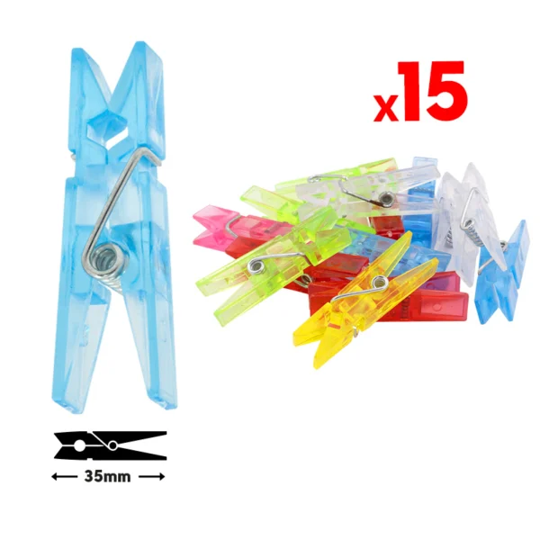 pinzas plástico colores para oficina mini