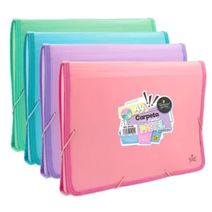 Carpeta de fuelle de color pastel